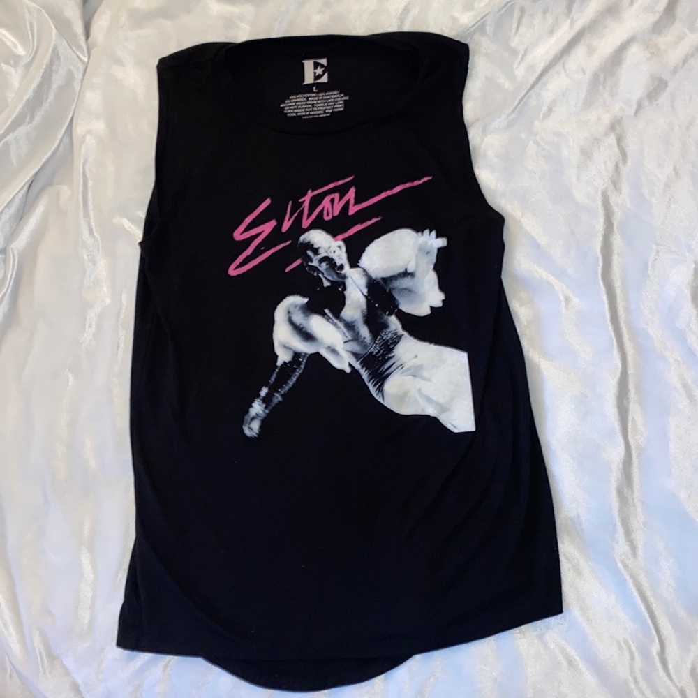 Elton John cut off tank top